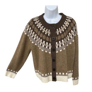 Madewell Fair Isle Frankfort Cardigan Sweater Size Medium Wool Blend Knit Soft